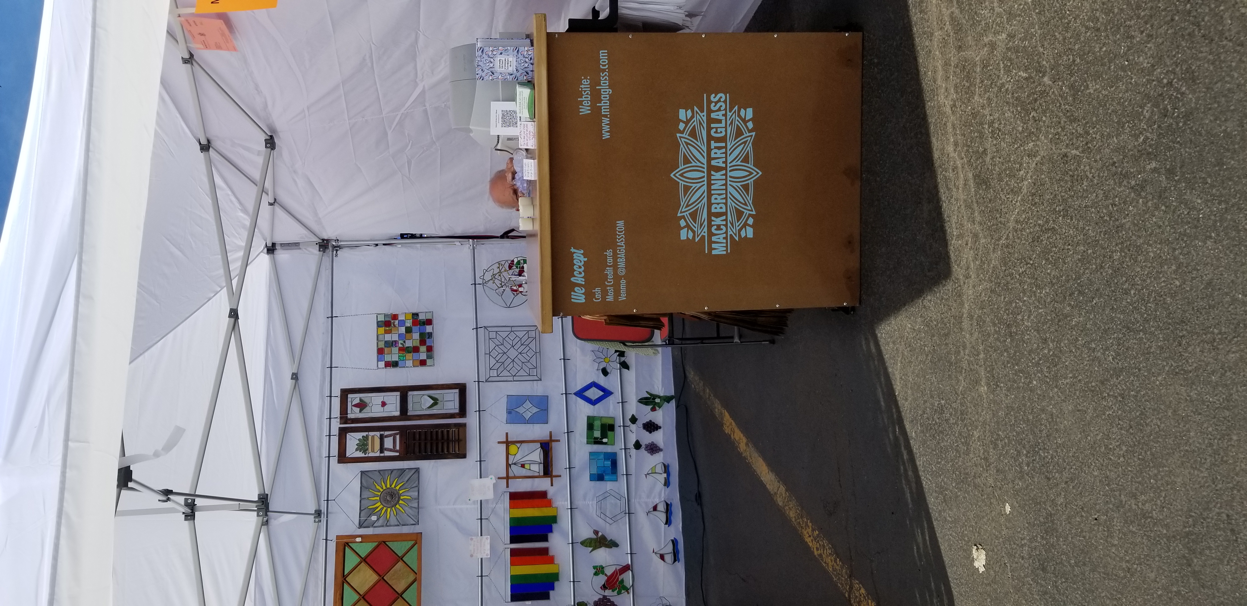 Mack Brink Art Glass festival booth