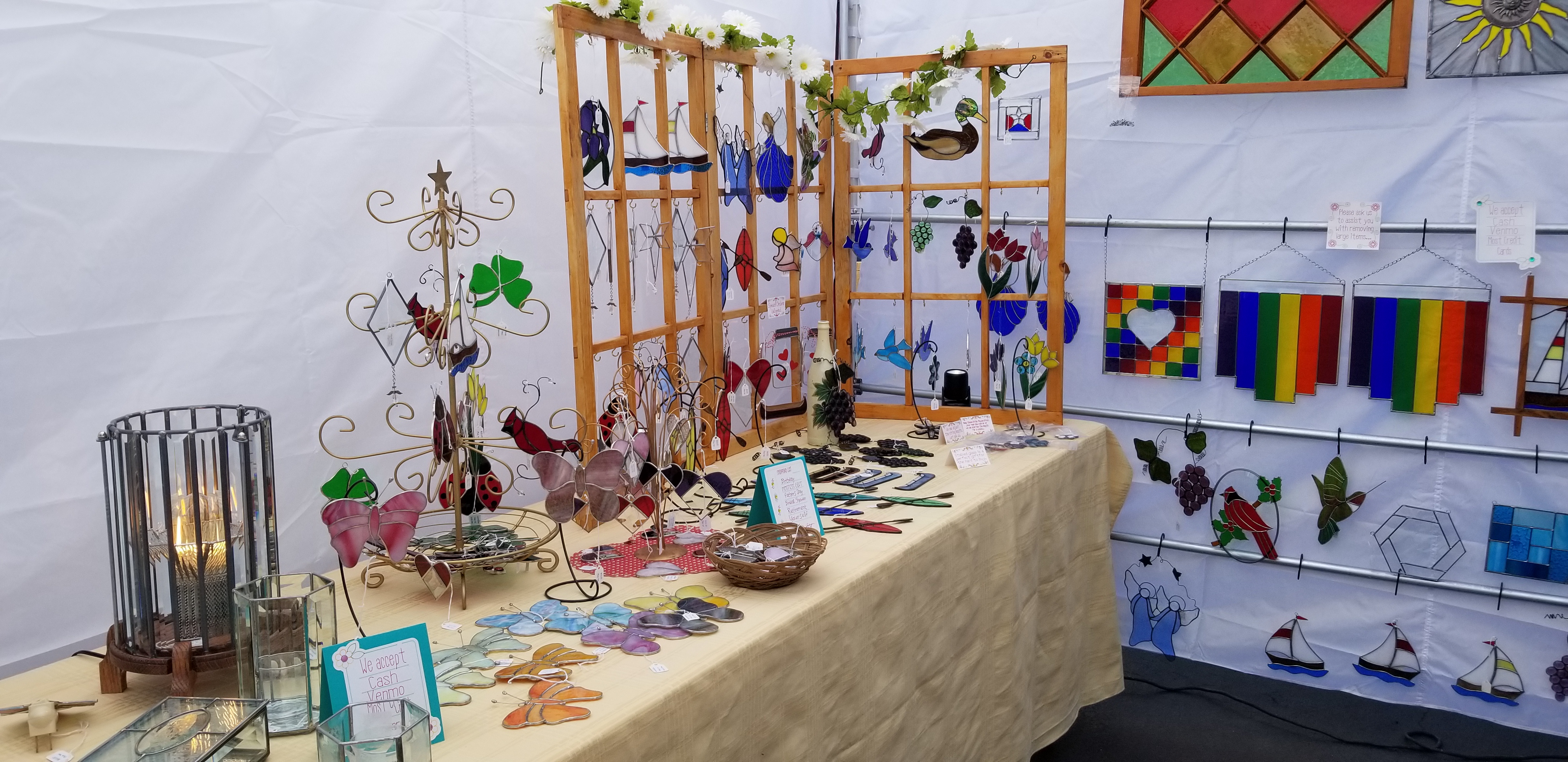 Mack Brink Art Glass festival booth