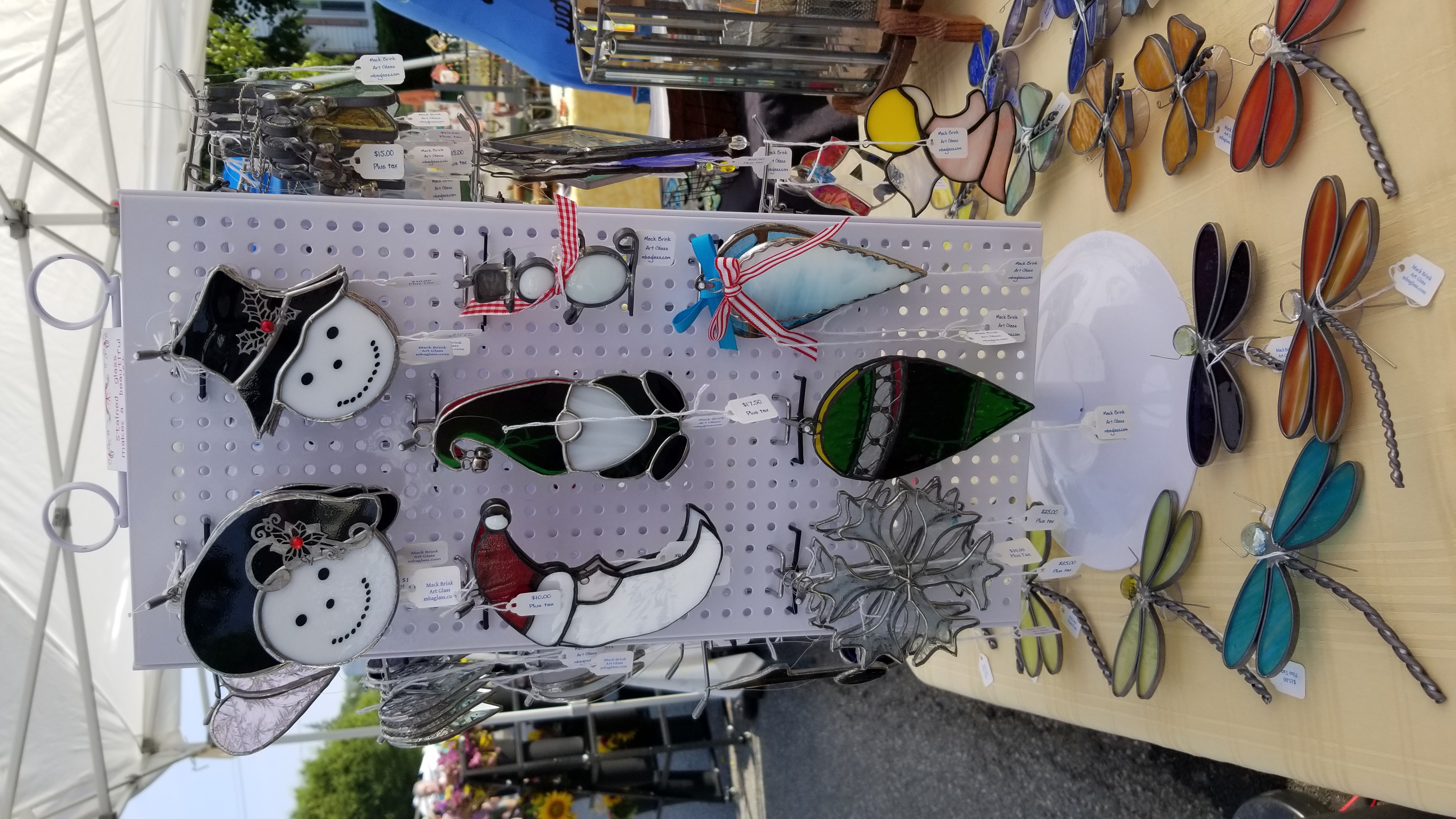 Mack Brink Art Glass festival booth