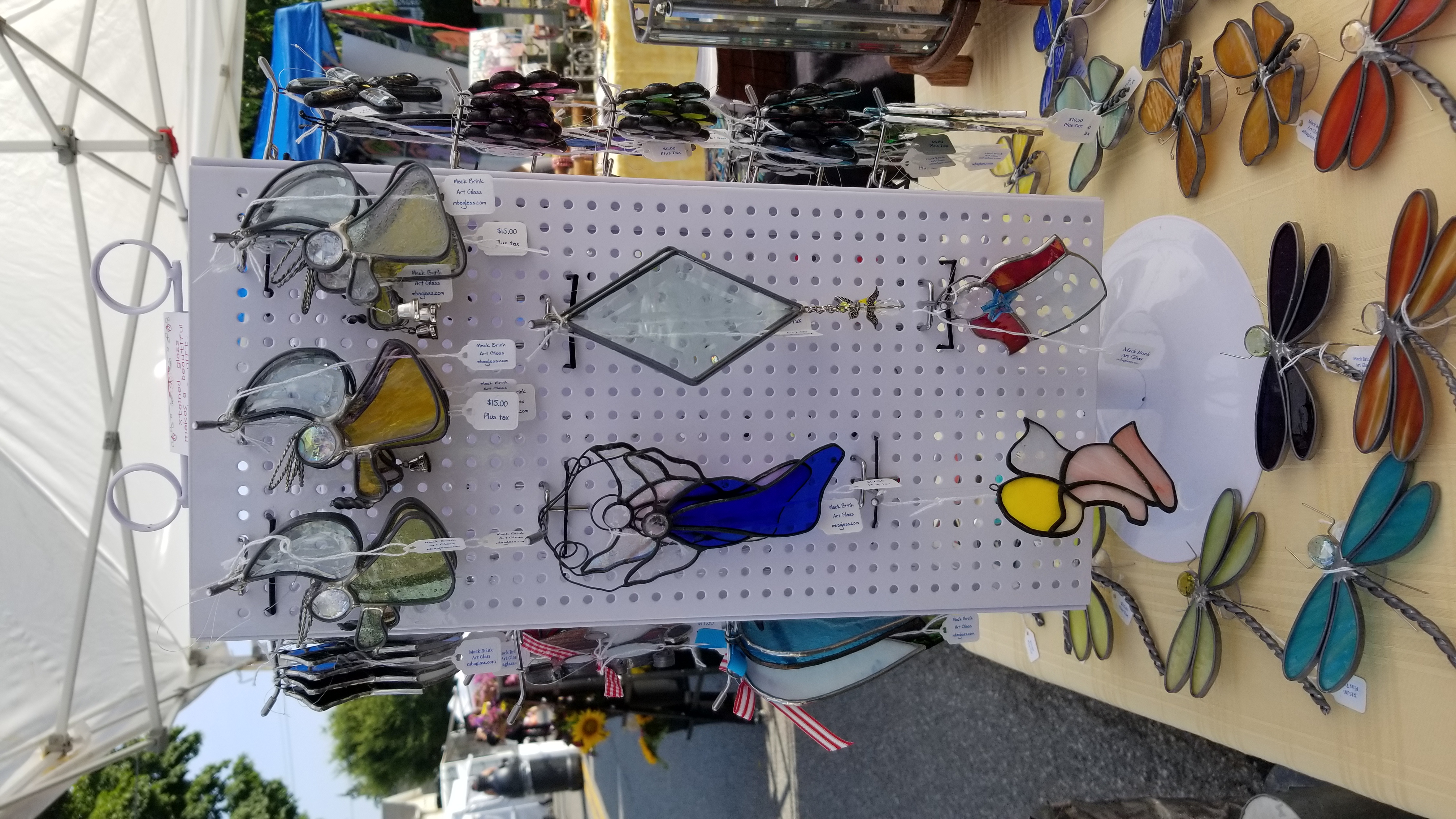 Mack Brink Art Glass festival booth